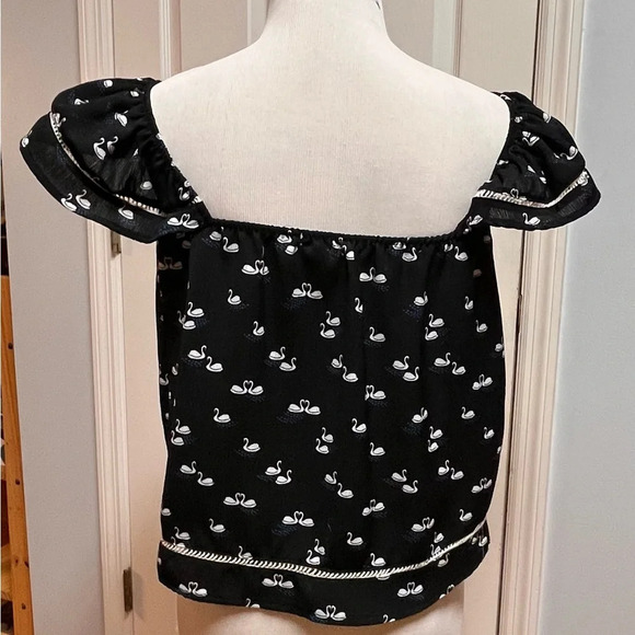 Lily White Women’s Tank Top - Black w/ White Swans - Size S - EUC - Picture 4 of 8